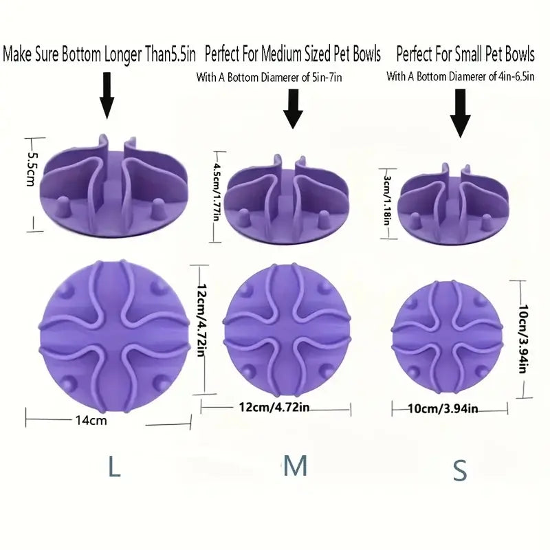 silicone slow feeder dog bowl insert for large medium and small pet bowls with round edges and compact feeding design