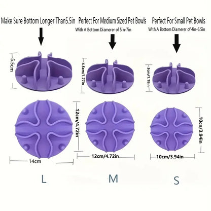 silicone slow feeder dog bowl insert for large medium and small pet bowls with round edges and compact feeding design