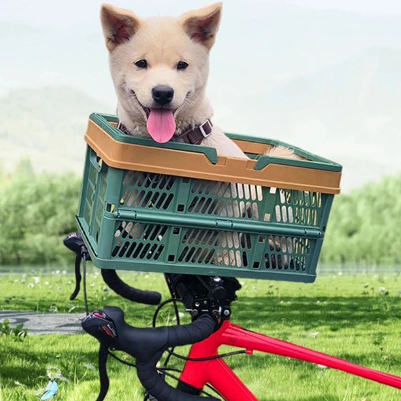 Foldable Bicycle Pet Basket Carriers Outdoor Traveling Dogs Basket Bike Mountain Cat Storage Breathable Pet Frame Supplies
