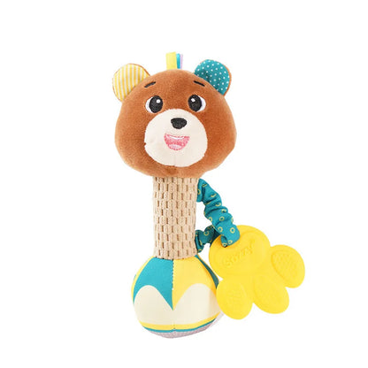 soft baby rattle toy bear 1066 plush hand grip shaker crinkle squeaky sensory travel accessory for toddlers