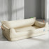 Beige orthopedic leather dog bed with detachable rectangular sofa design, waterproof non-slip bottom, machine washable