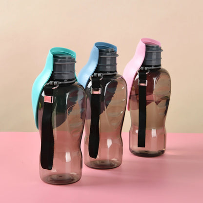 portable dog water bottle with lanyard, 800ml leakproof travel pet water bottle for small, medium and large dogs