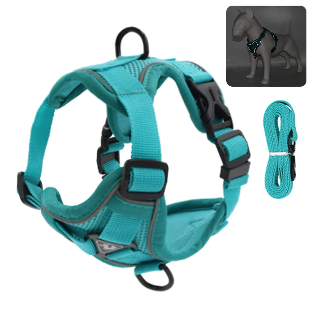 Fashion Reflective Cat Harness and Leash Sets Breathable Mesh Pet Harnesses for Small Dogs Cats Kitten Accessories collier chat