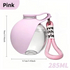 Pink portable pet water bottle, 285ML, leak-proof travel dispenser with foldable bowl for dogs