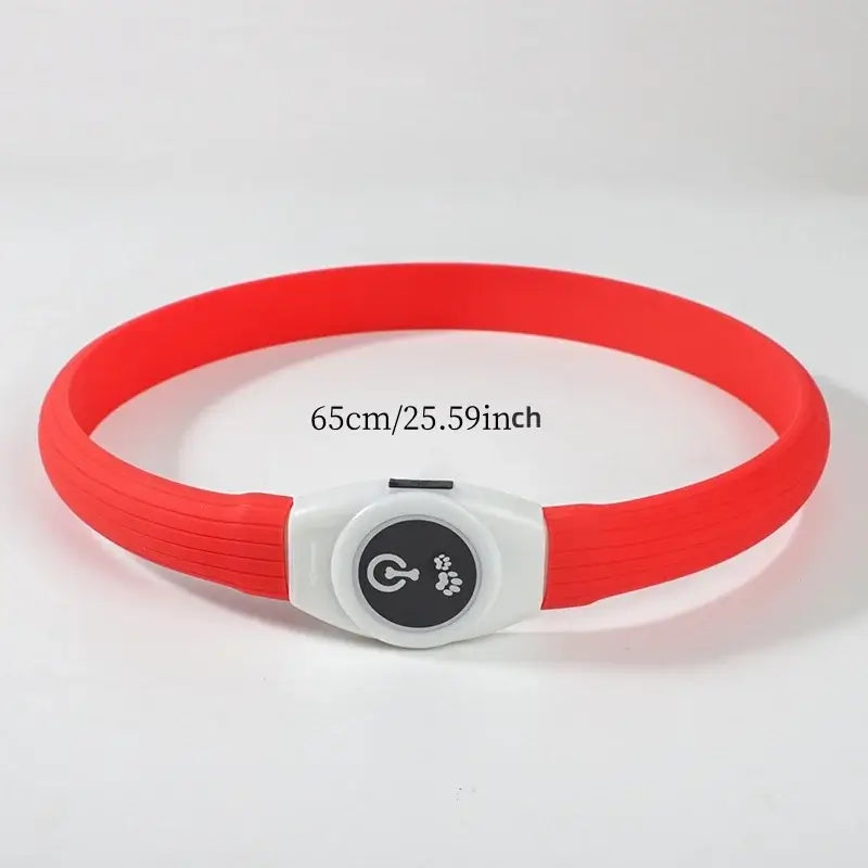 LED Illuminated Dog Collar, Waterproof PVC Material, With USB Interface, 3 Modes, Suitable for Large, Medium And Small Dogs.