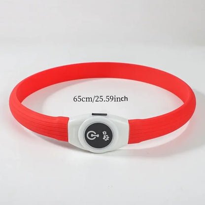 LED Illuminated Dog Collar, Waterproof PVC Material, With USB Interface, 3 Modes, Suitable for Large, Medium And Small Dogs.