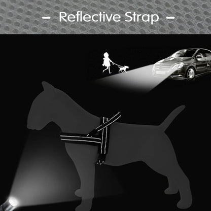 reflective no pull dog harness with reflective strap for small to large dogs, adjustable nylon vest