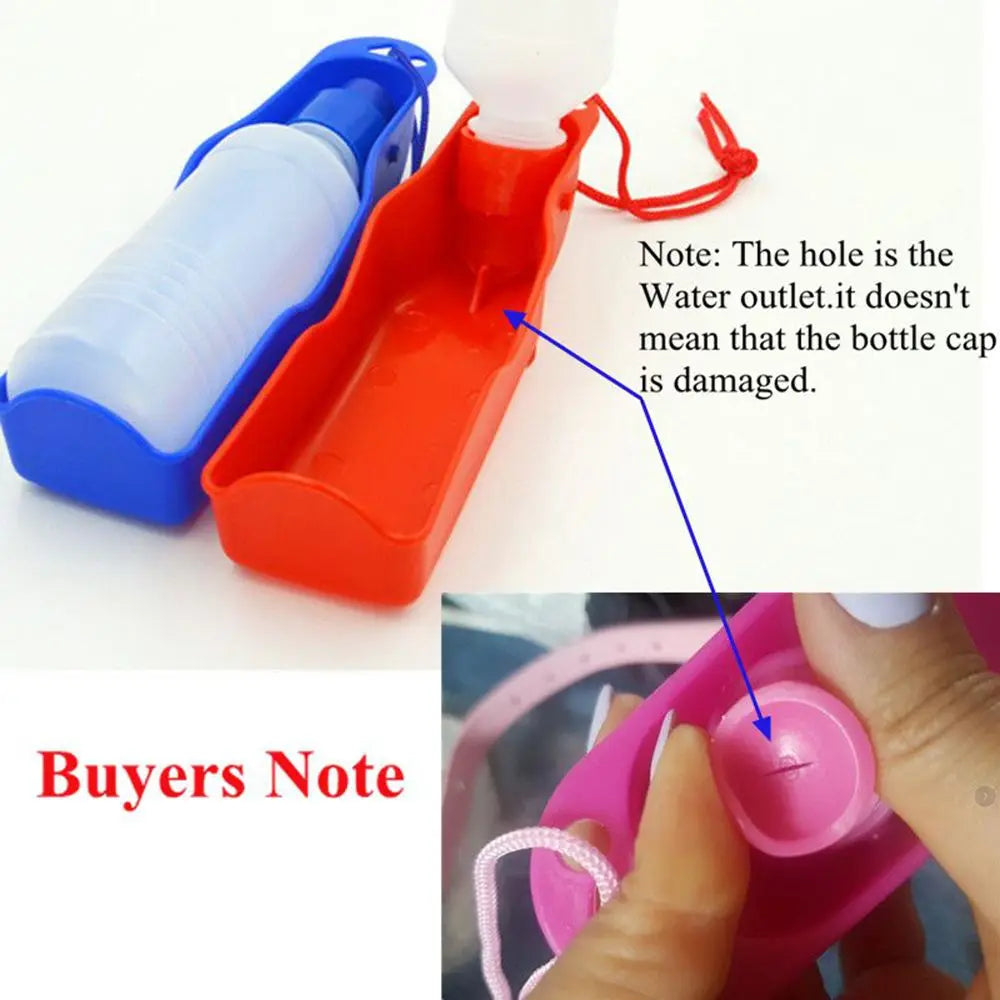 portable pet water bottle for dogs travel cup with drinking bowl and water dispenser, 250ml
