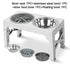adjustable elevated dog feeder white with slow food bowl and stainless steel water bowl for large and medium dogs