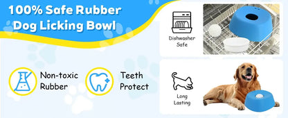 slow feeder dog bowl with 100% safe rubber, dishwasher safe, non-toxic, teeth protection, and anti-choking design for dogs
