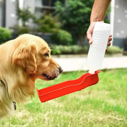 portable dog water bottle for outdoor pet travel, red bowl dispenser for dogs and puppies