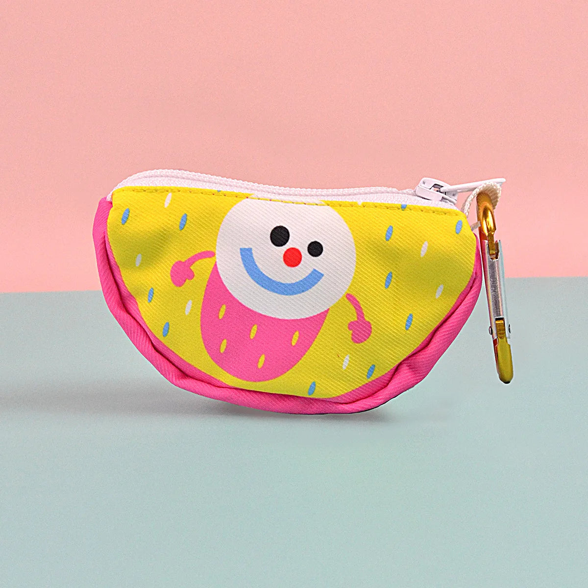 dog poop bag holder dispenser fruit print abstract holder, JY2500035-BJL, pink and yellow