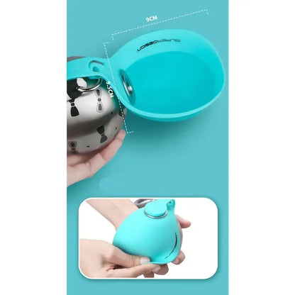 portable dog water bottle with foldable bowl for small dogs, convenient travel pet drink dispenser
