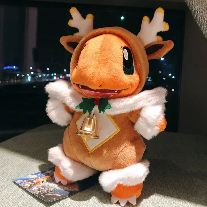 Pokemon plush toys Merry Christmas Sawsbuck Charmander plush doll with bell for kids gifts