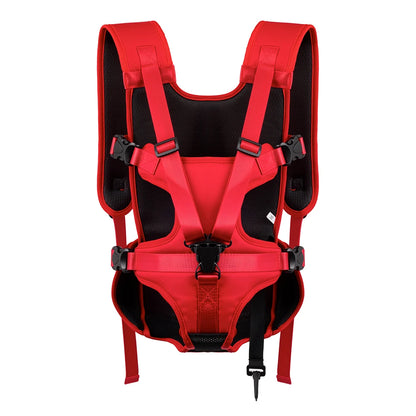 Red adjustable dog front carrier backpack for small dogs and cats, breathable hiking and travel chest carrier