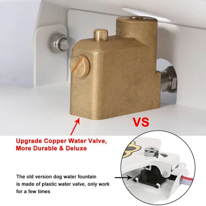 Upgrade Copper Water Valve for Dog Outdoor Water Fountain Step On Paw Activated Drinking summer Pet Dispenser comparison.