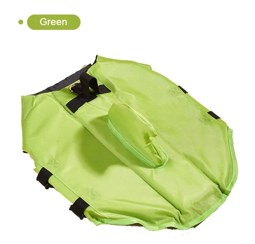 small dog shark fin life jacket green buoyant dog swim vest with handle for safe swimming and beach outings