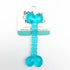 Blue bone-shaped dog chew toy, durable and non-toxic, on white background