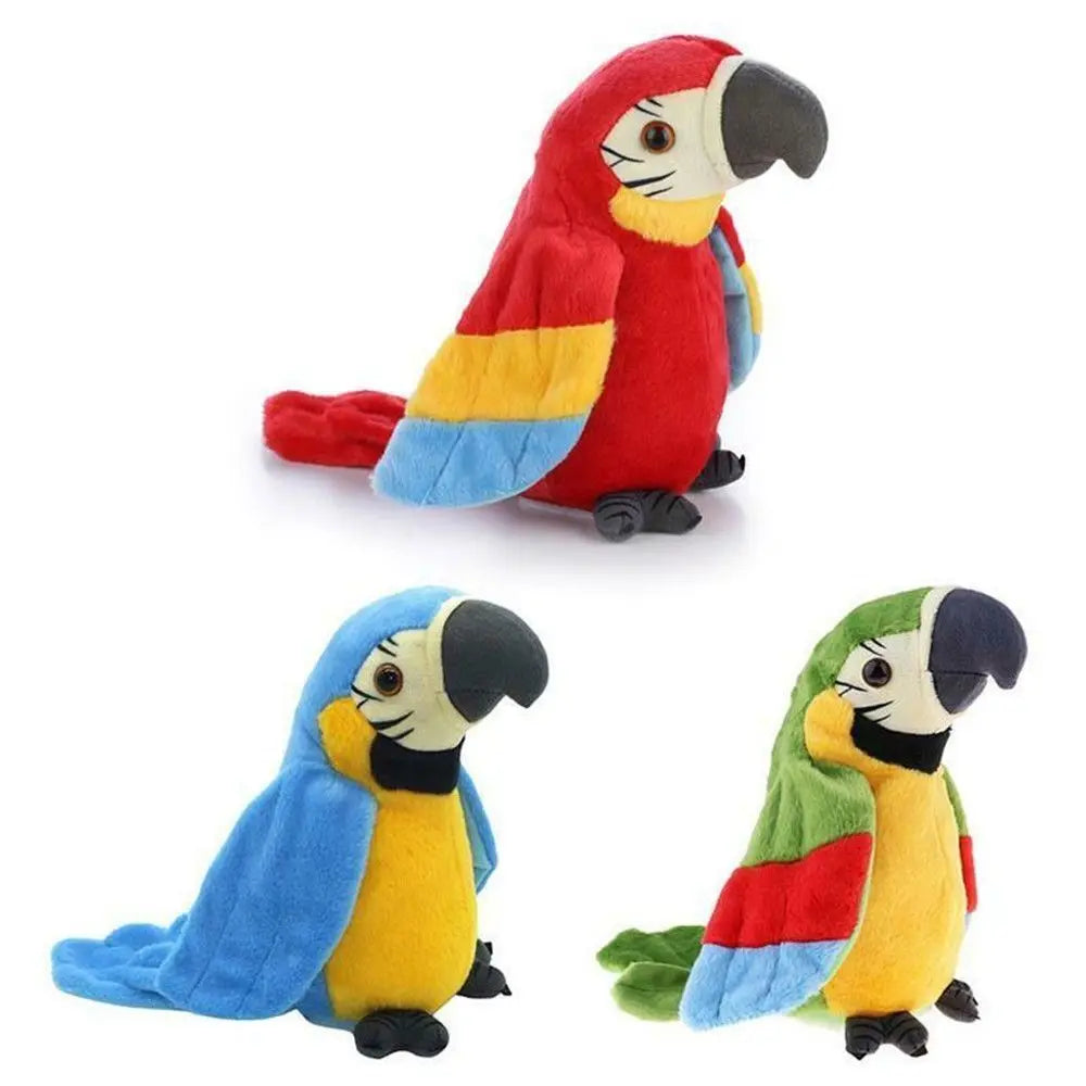 Talking parrot toy plush birds with colorful soft velvet design, repeat voice imitation gift for kids and bird lovers