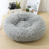washable donut dog bed light grey plush round pet bed with raised rim for dogs and cats