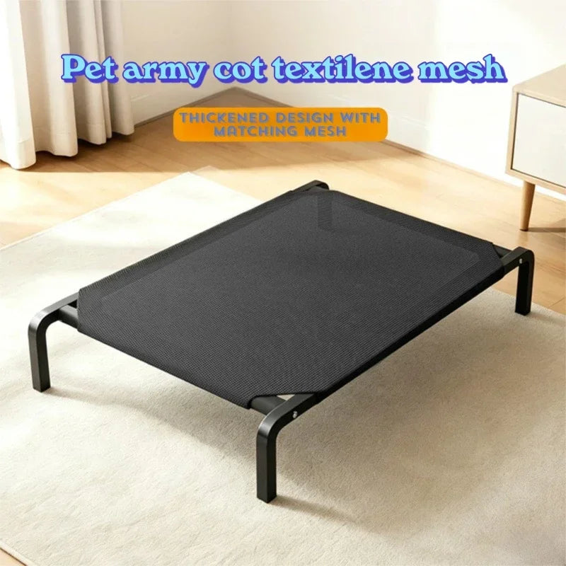 Elevated dog bed for all seasons breathable mesh pet bed with sturdy frame, moisture proof and washable