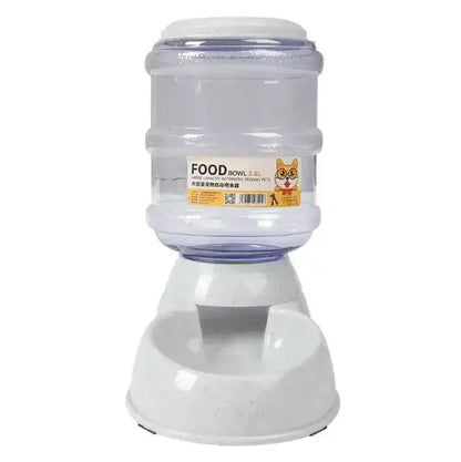 Feeder Gray pet water dispenser plastic dog automatic feeder with water bottle and bowl for feeding and drinking
