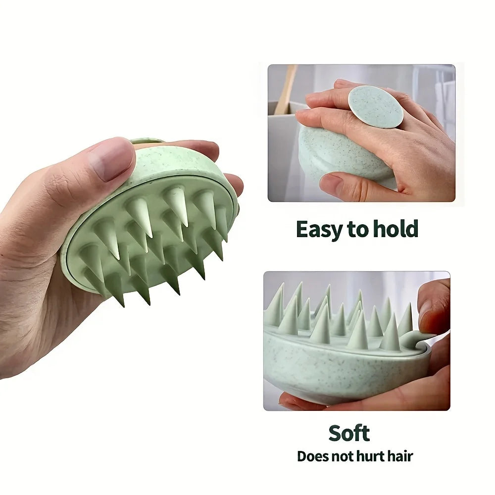 silicone scalp massage brush with soft teeth, easy to hold design, for scalp care, hair washing, and body massage