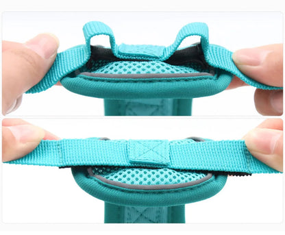 reflective cat harness and leash set breathable mesh teal pet harness with adjustable straps for cats and small dogs