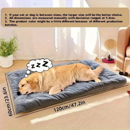 plush dog bed sofa for large dogs, thick super soft polyester pet mat crate bed, 47.2in x 23.6in
