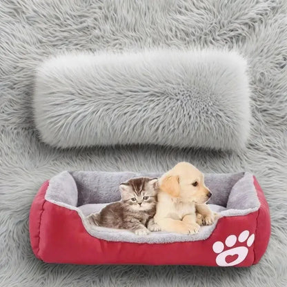 calming plush dog bed for small dogs and cats, warm soft cushion pet house with cozy corduroy comfort