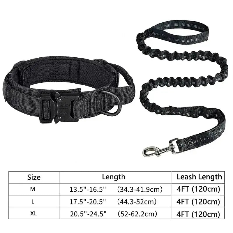 heavy duty dog training collar with handle adjustable nylon dog collar with metal buckle and leash for medium large dogs