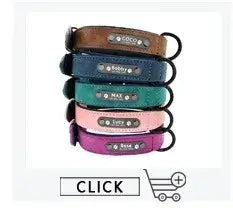 Personalized Name ID Tags Dog Collars Custom Text name Leather Dog Collar For Small Medium Large Dogs Pitbull Bulldog Beagle