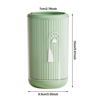 Green L pet paw cleaning cup for cats and dogs, 15cm tall, 8.5cm wide, no scrubbing required for quick paw cleaning