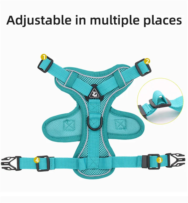 Reflective cat harness and leash set, adjustable breathable mesh vest for small dogs and cats