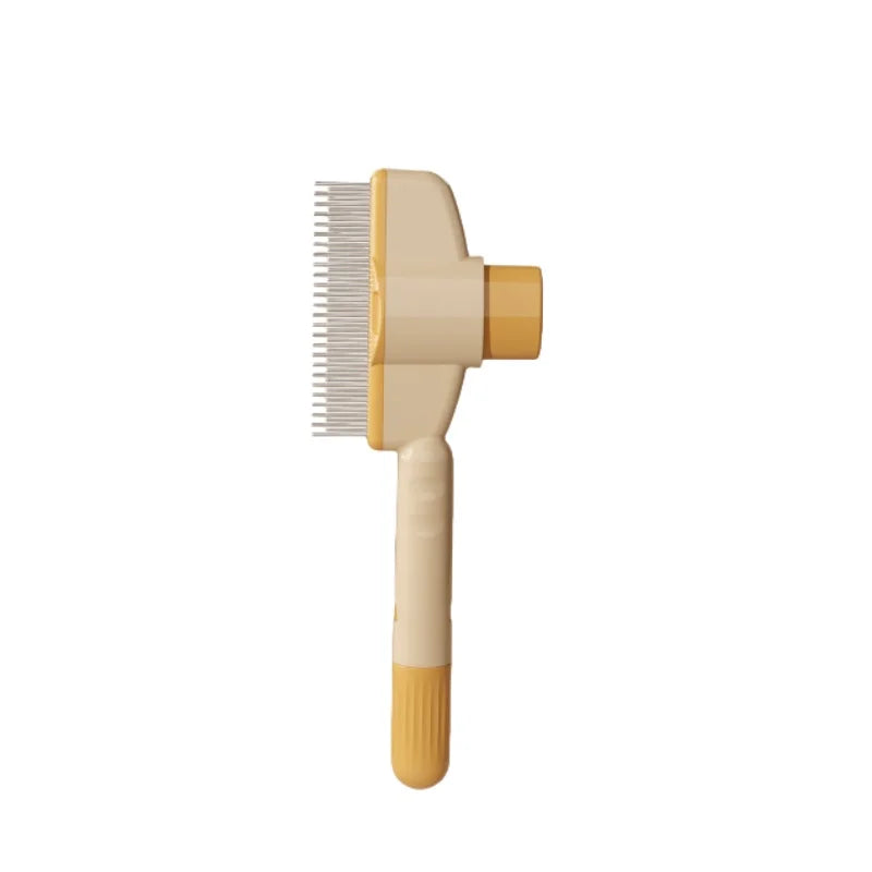 Yellow dog hair remover brush plastic comb for cats and long-haired dogs, grooming and cleaning tool