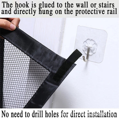 Pet Dog Barrier Fences With 6Pcs Hook Pets Isolated Network Stairs Gate New Folding Breathable Mesh Playpen installation hook
