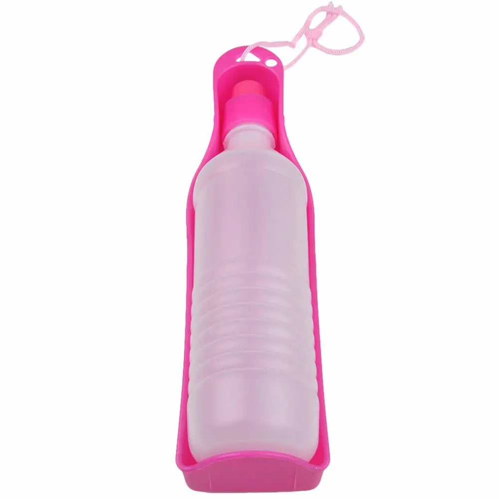 portable pet water bottle for dogs pink travel cup drinking bowl dispenser for small and large dogs
