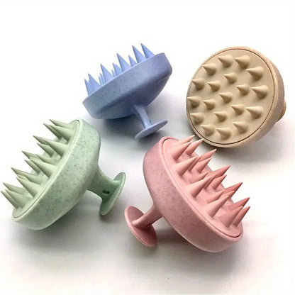 silicone scalp massage brush for shampooing and scalp care, soft bristle bath shower brush for hair washing