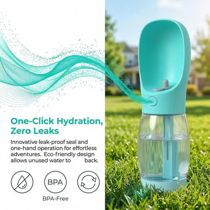 portable dog water bottle leakproof pet travel drinking bowl with one-click hydration and BPA-free design