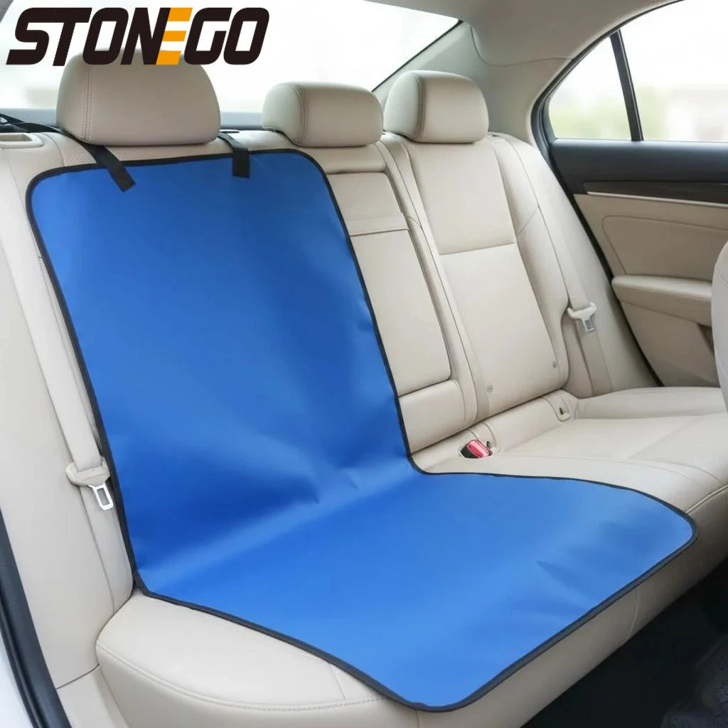 waterproof non-slip dog car seat cover, blue Oxford pet seat protector for back seat and co-pilot car use