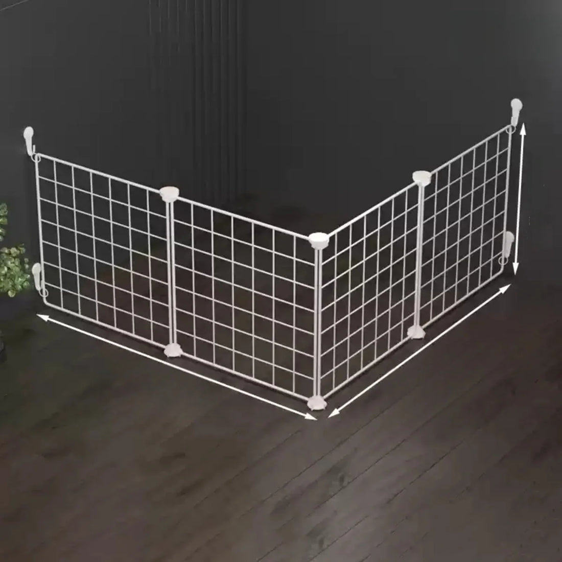 Puppy Fence for Home Indoor Use, Anti-Escape Corgi Dog Fence, Puppy Training Isolation Net in a modern indoor setting.