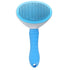 Blue self cleaning pet hair remover brush for dogs and cats, easy-clean grooming comb with massage bristles