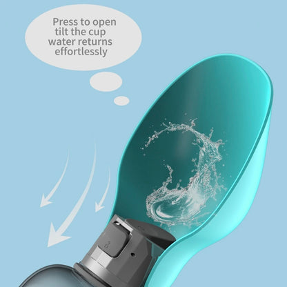 portable dog water bottle with one-touch tilt cup and leakproof reflow design for outdoor travel