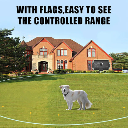 Electric Dog Fence Electronic Pet Fence System Containment Dog Training Collar Sound Shocked Collar Pet Accessories Waterproof with flags