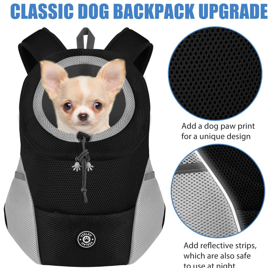 Dog Shoulder Carrier Backpacks Comfortable Doggy Front Backpack Pet Puppy Carrier Bags for Biking Hiking Camping Dog Carrier Bag