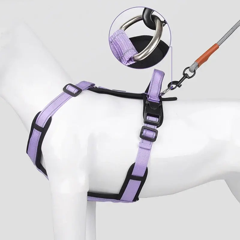 no pull dog harness with handle purple adjustable dog harness for small medium dogs with secure buckle