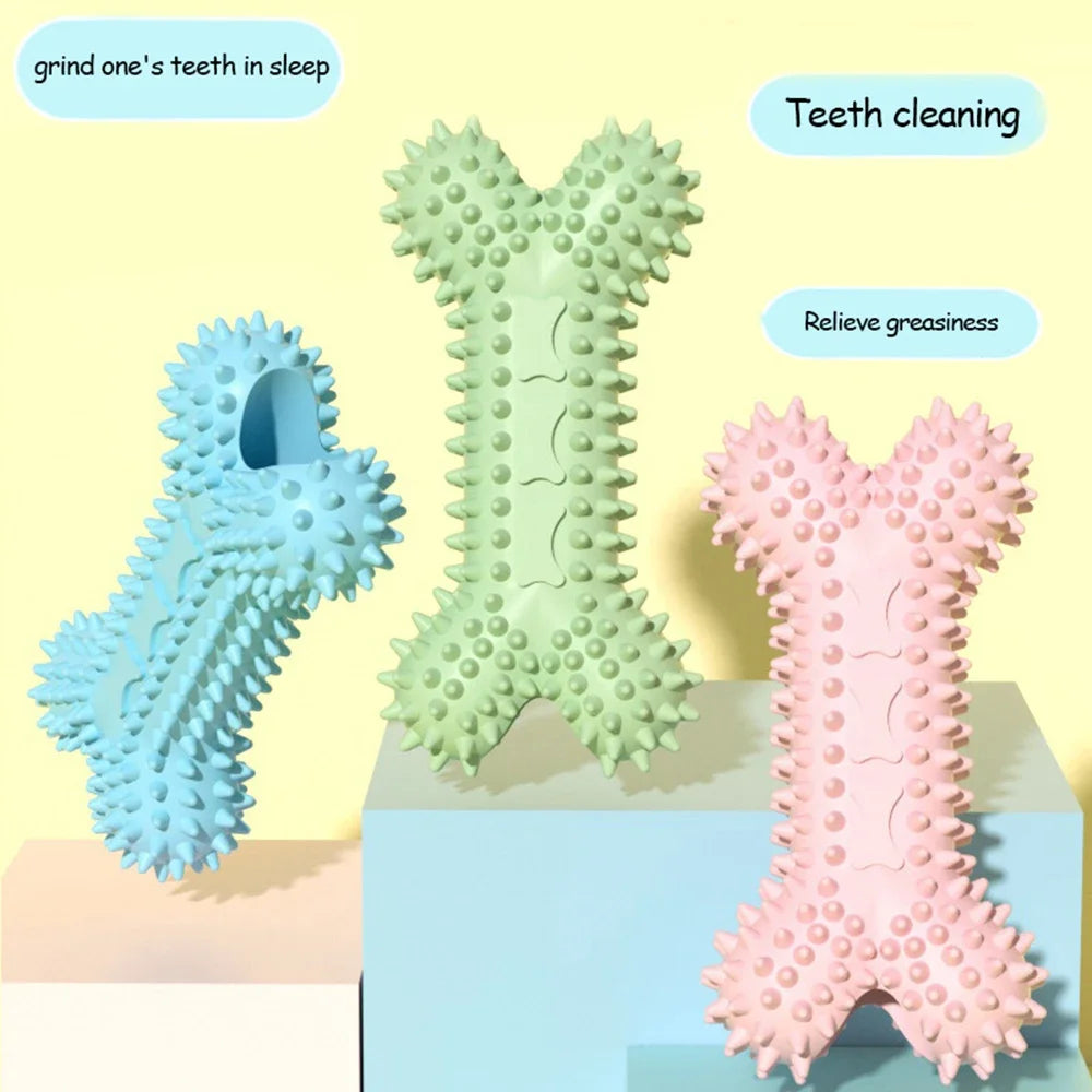 Dog Toys For Small Dogs Indestructible Dog Toy Teeth Cleaning Chew Training Toys Pet Supplies in blue, green, and pink colors.