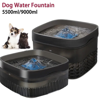 large capacity pet water fountain for dogs and cats, ultra-quiet pump, 5500ml/9000ml drinking dispenser