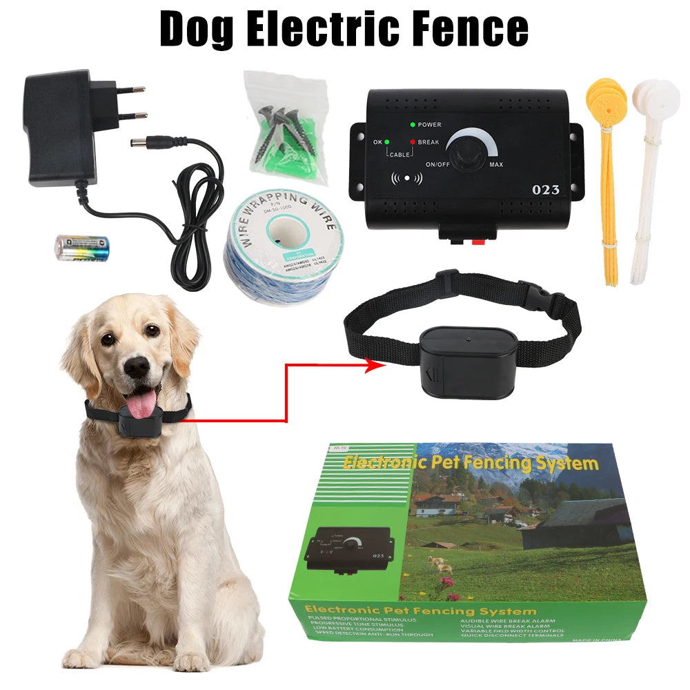 Electronic Pet Fence System Containment Dog Training Collar Pet Accessories Sound Shocked Collar Waterproof Electric Dog Fence.