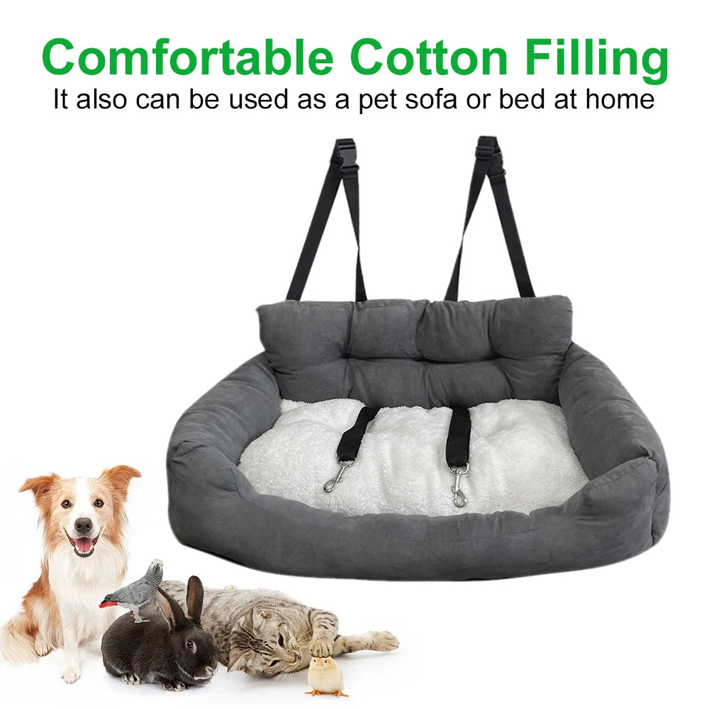 Dog Car Seat with Safety Strap Car Booster Seats for Small/Medium Dogs or Cats Universal Comfortable Dog Bed for Car and Home